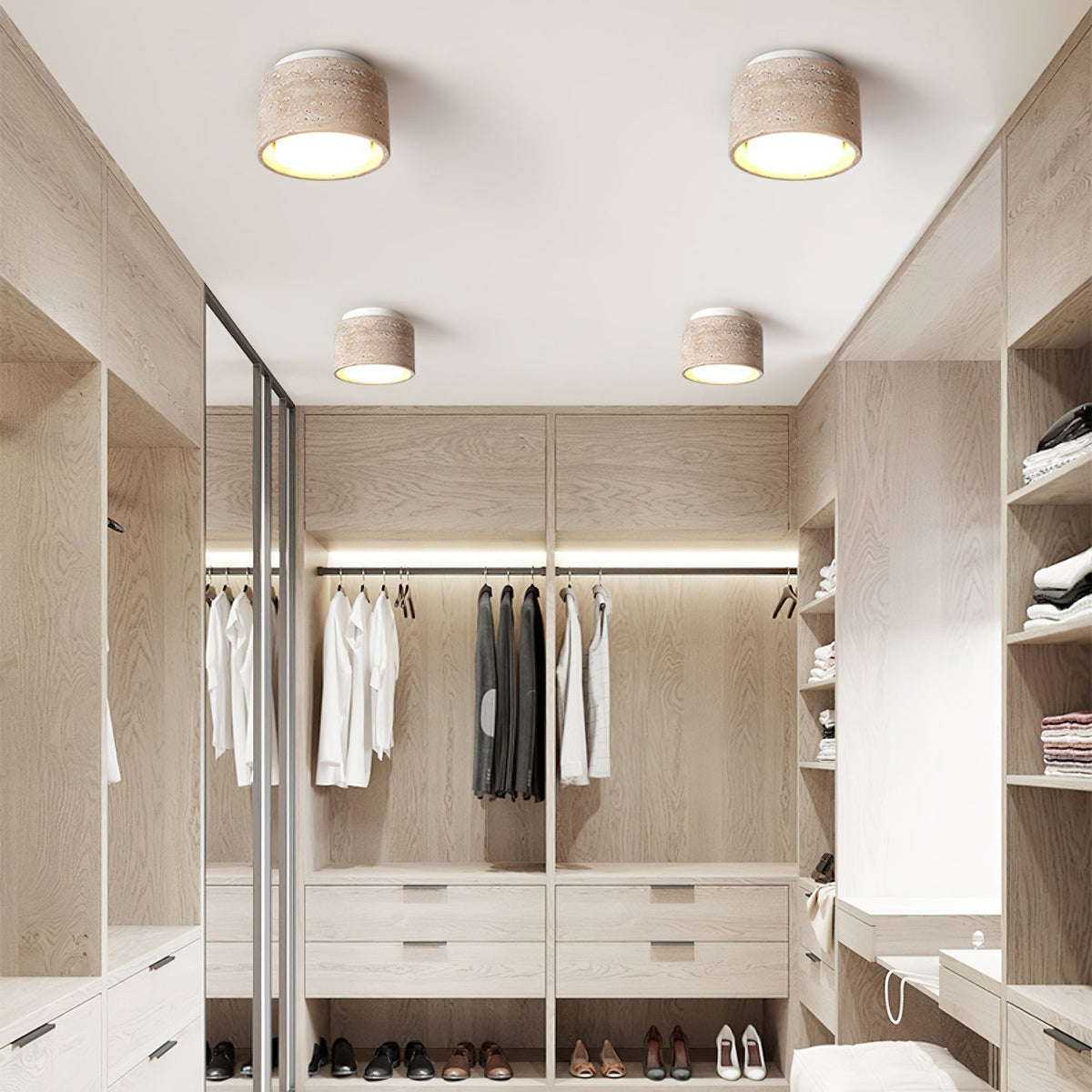 Virinira Quad-Spot Travertine Ceiling Light