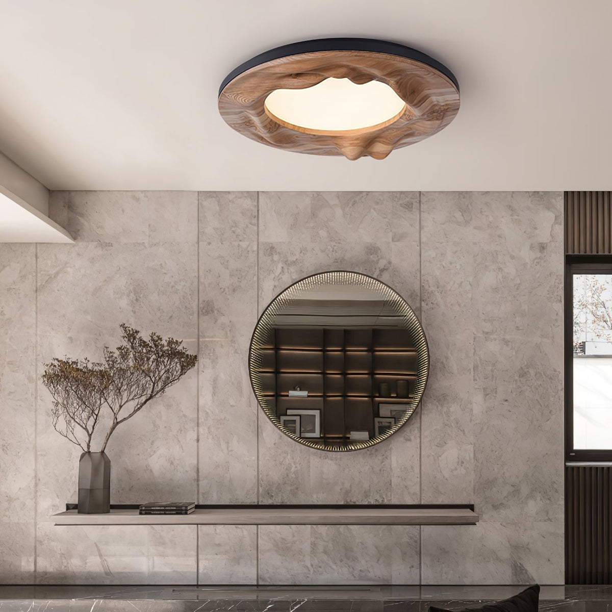 Rinarena Ceiling Lamp Wood Ripple Organic Tranquil