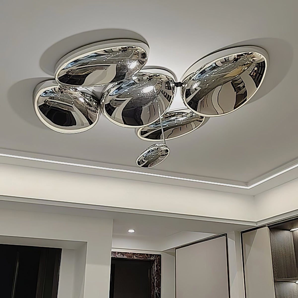 Vostix Ceiling Lamp Chrome Pebble Modern