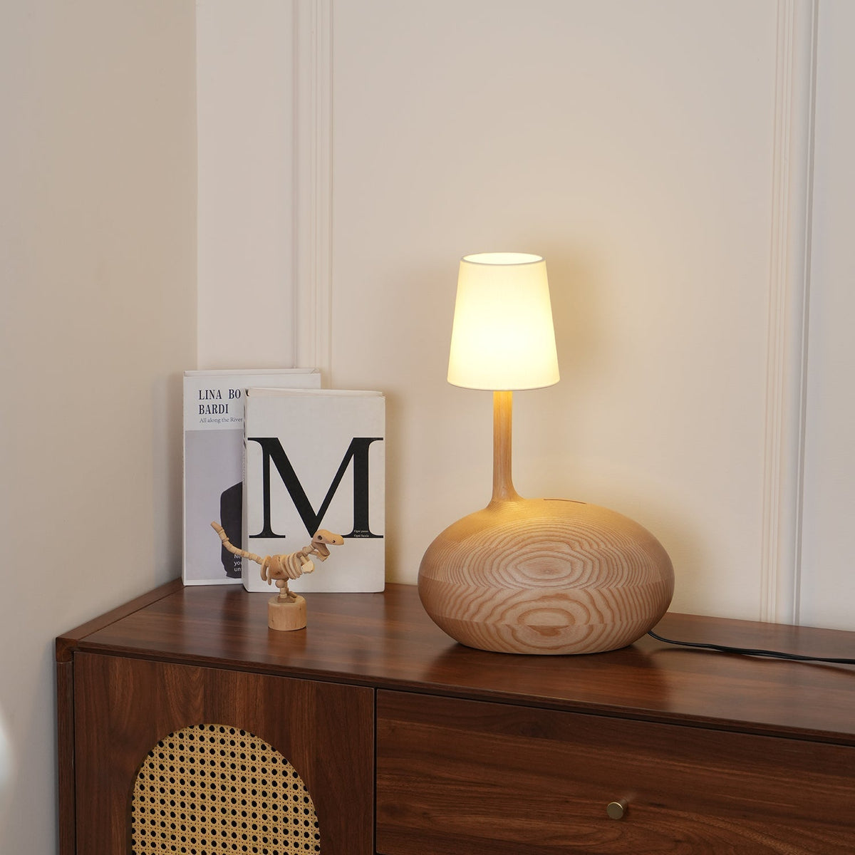 Brixten Wood Fabric Table Lamp