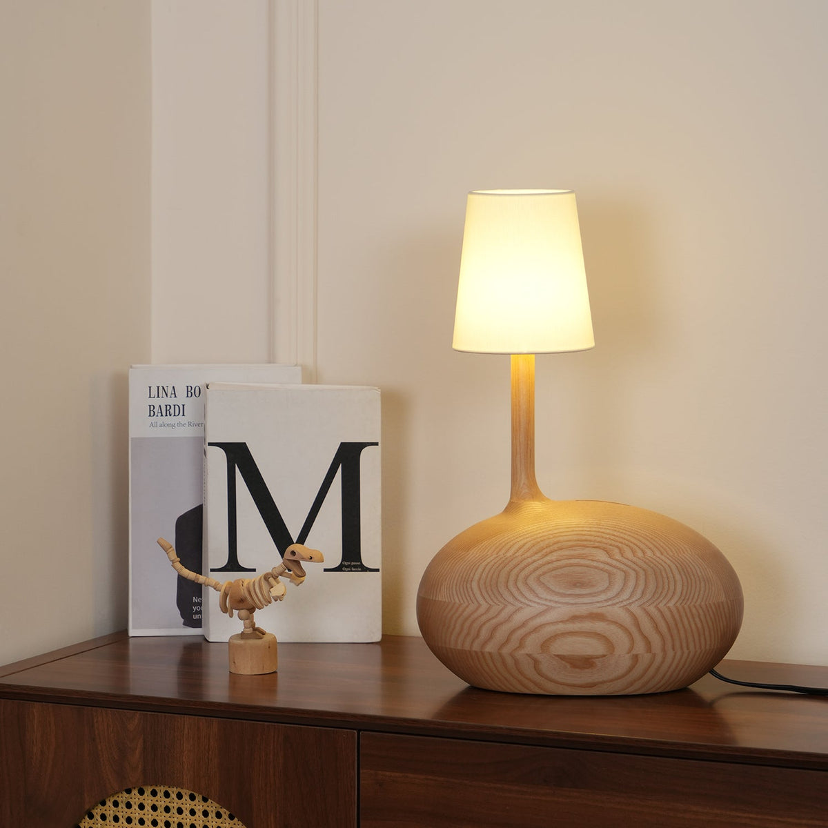 Brixten Wood Fabric Table Lamp