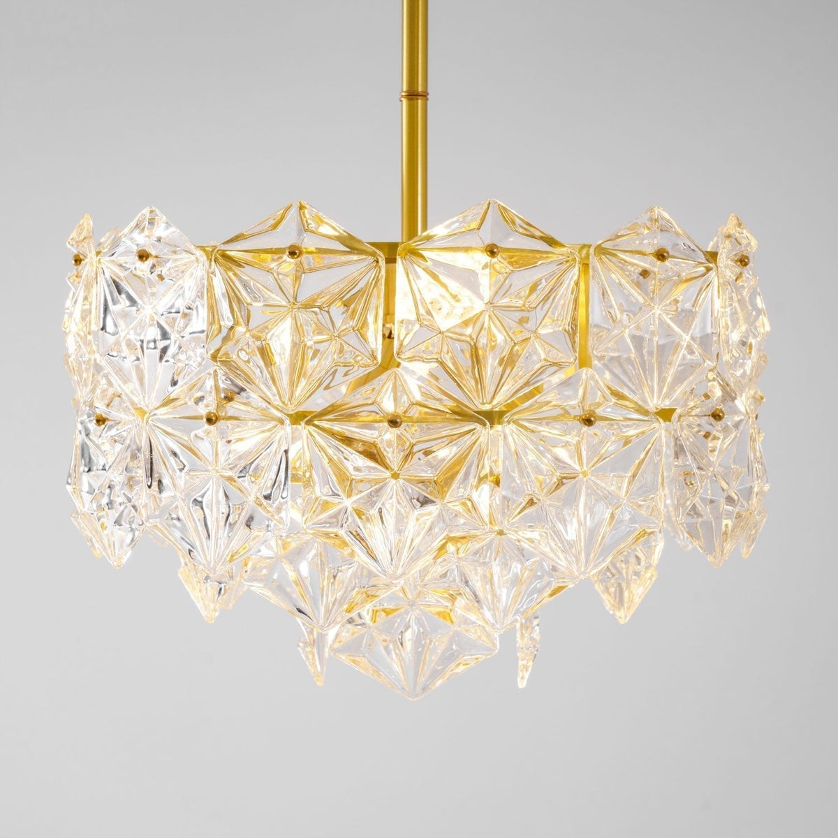 Eirararia Chandelier Snowflake Glass Gold