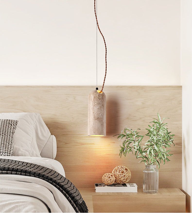 Talv Elegant Yellow Travertine Pendant Lamp