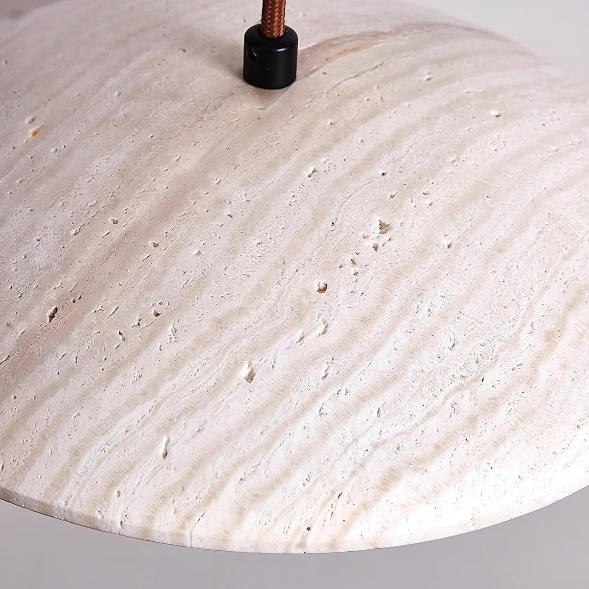 Nadine Wide-Brim Travertine Pendant Light