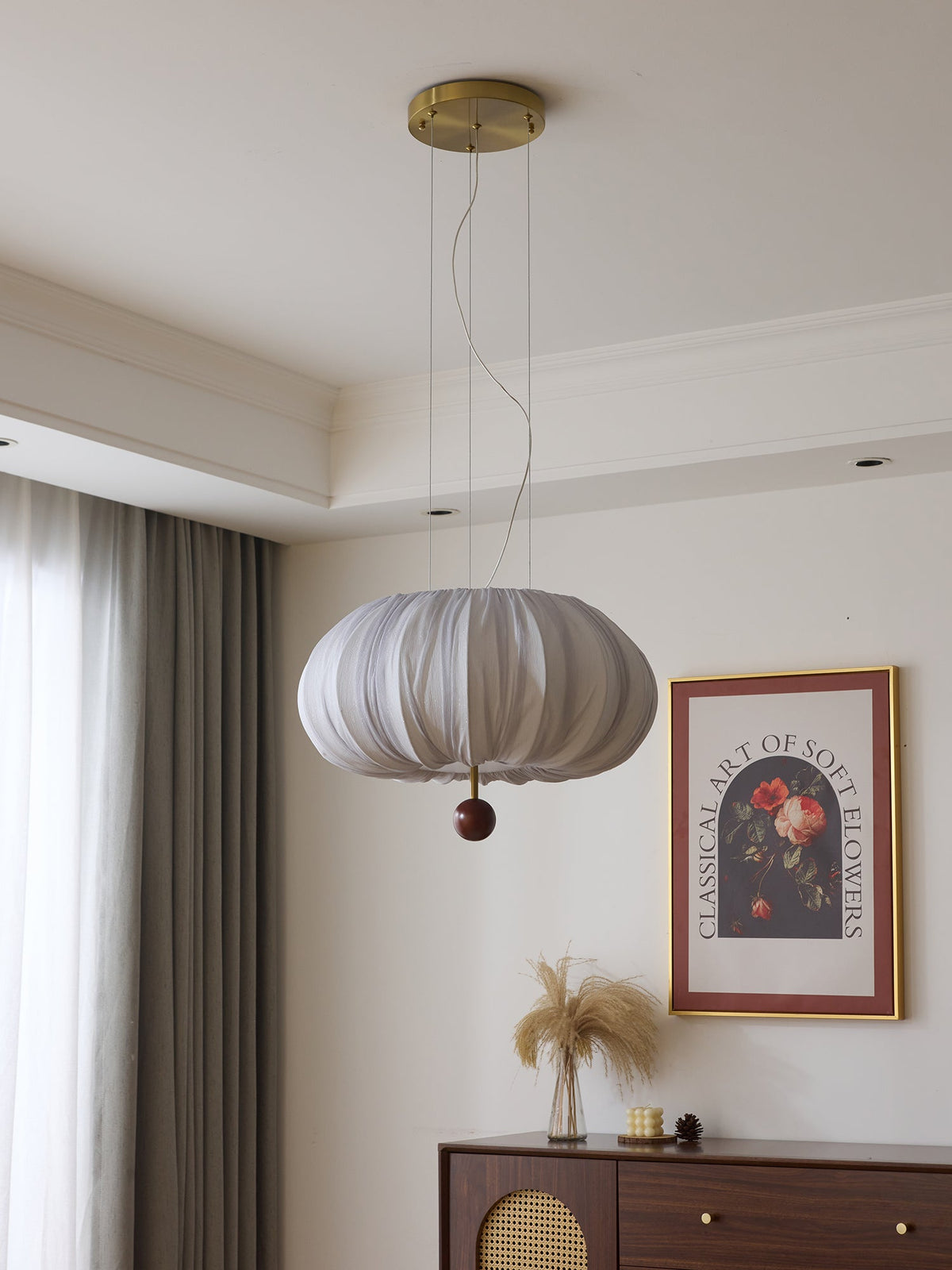 Vasilen Premium Nordic Art Balloon Wood Fabric Ceiling Light