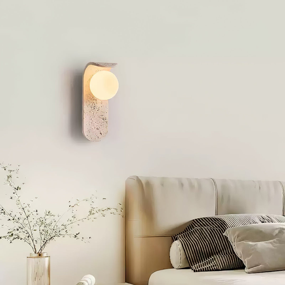 Arkoviel Sconce-Frame Travertine Wall Light