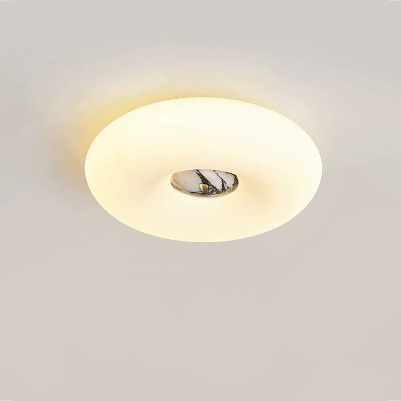 Flen Yellow Travertine Ring Ceiling Light