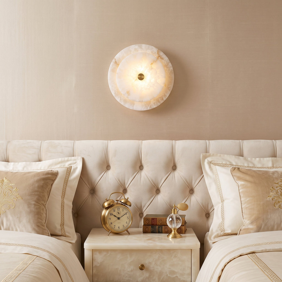 Ravelford Disc Alabaster Wall Sconce