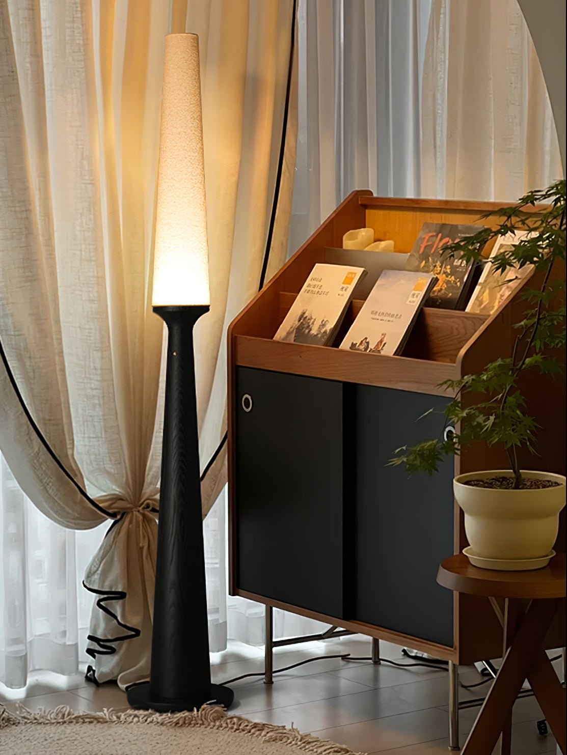Vetheora Tapered Wood Floor Lamp