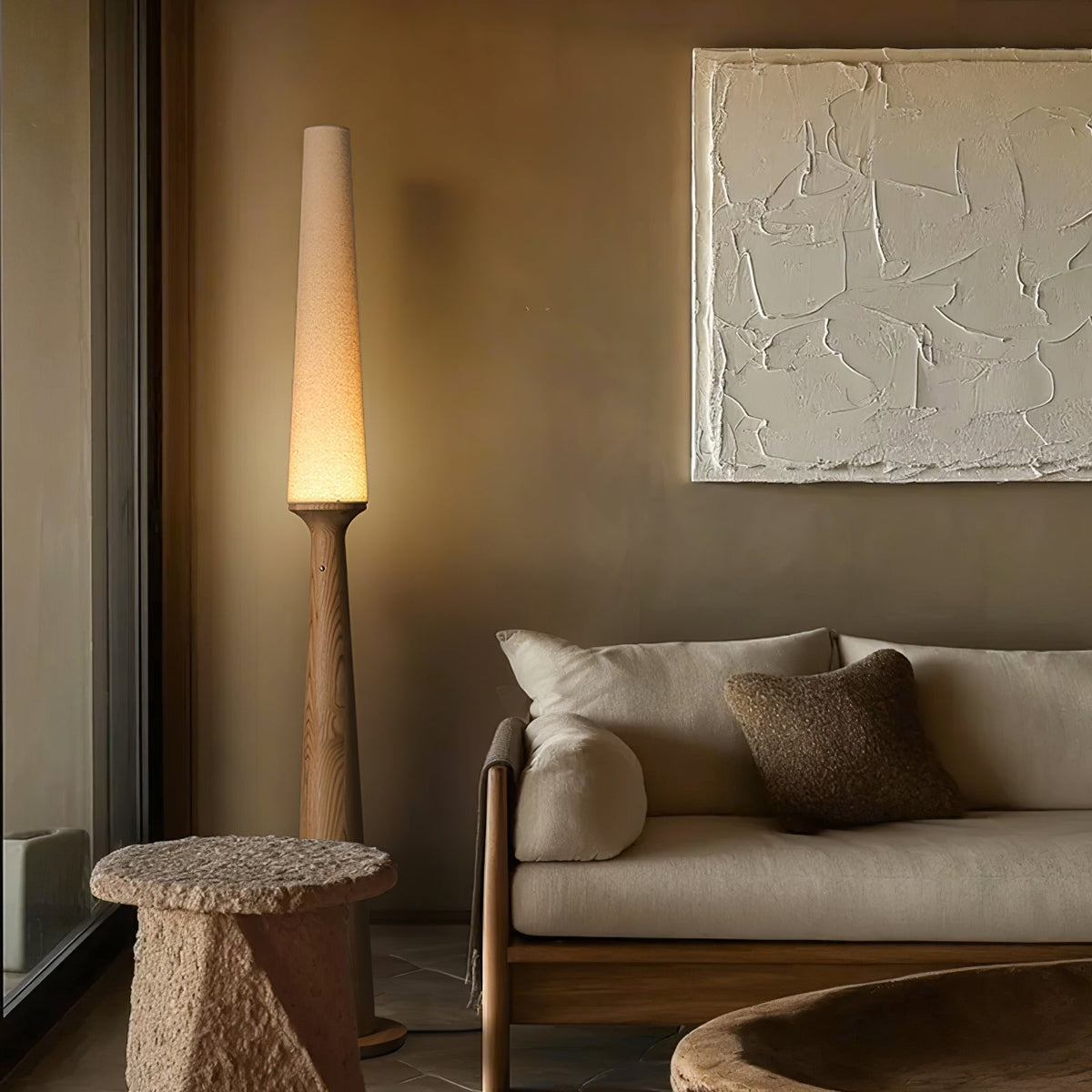 Vetheora Tapered Wood Floor Lamp