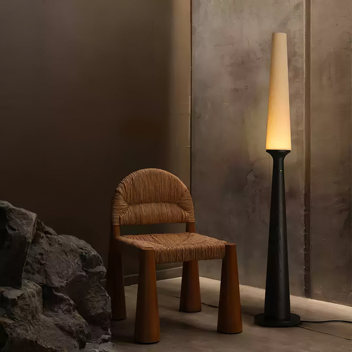 Vetheora Tapered Wood Floor Lamp