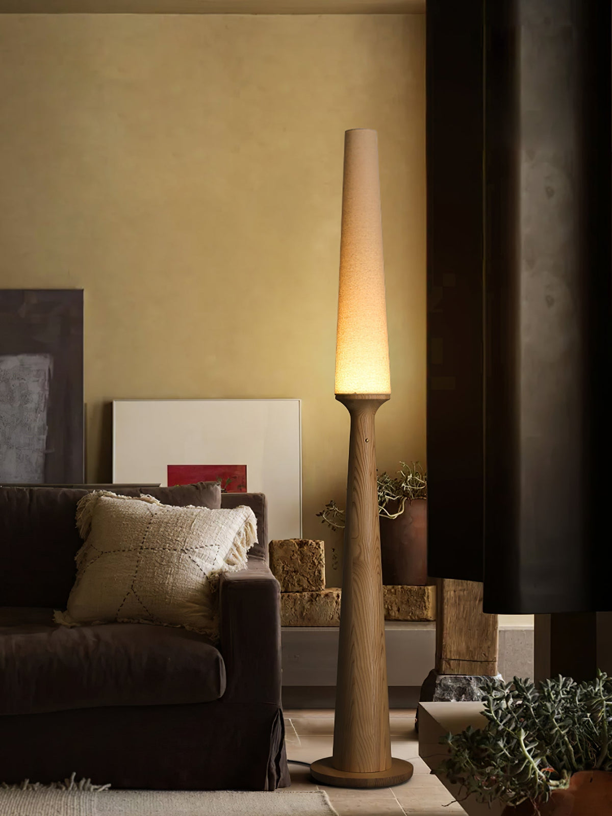 Vetheora Tapered Wood Floor Lamp