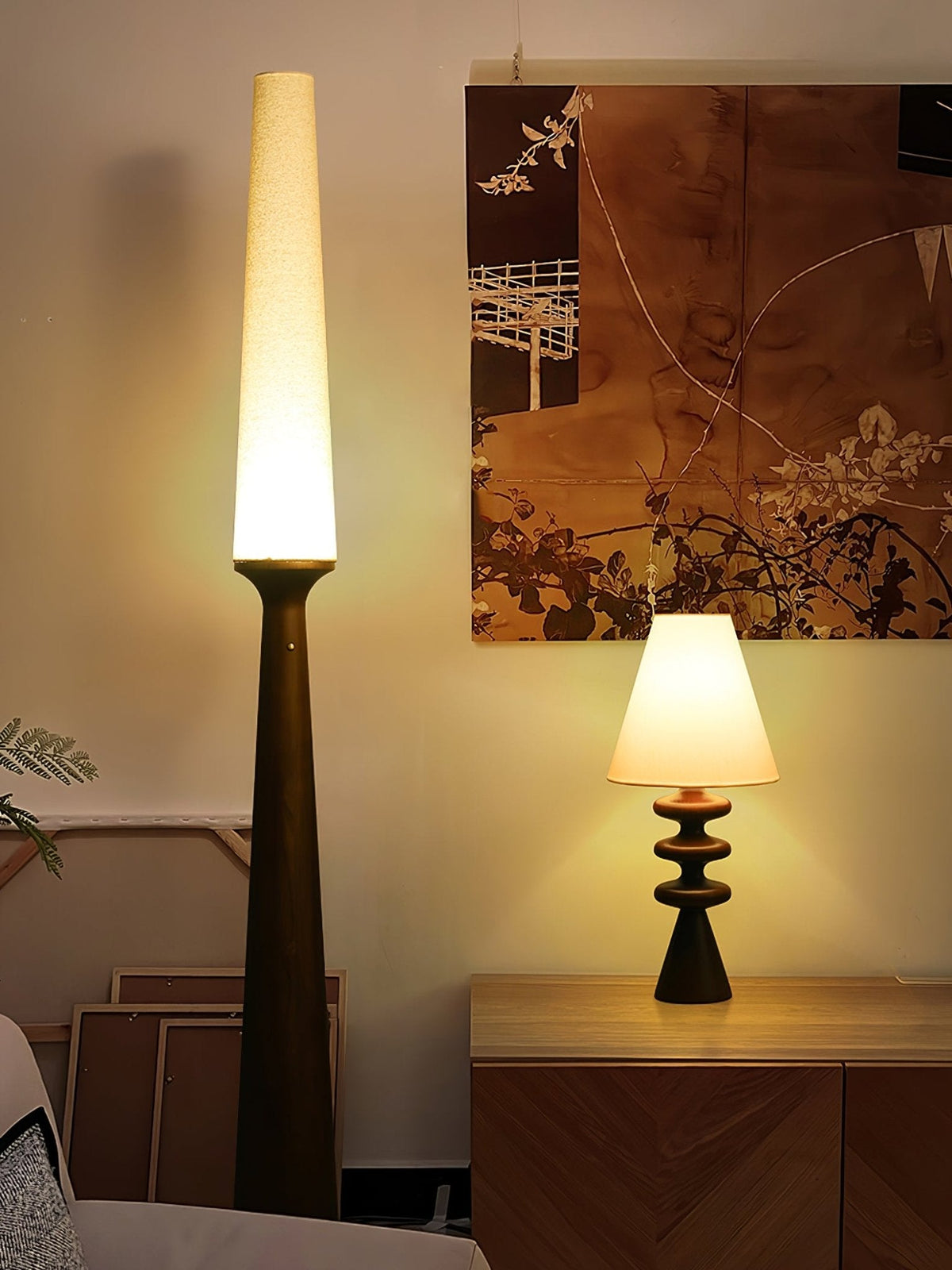 Vetheora Tapered Wood Floor Lamp