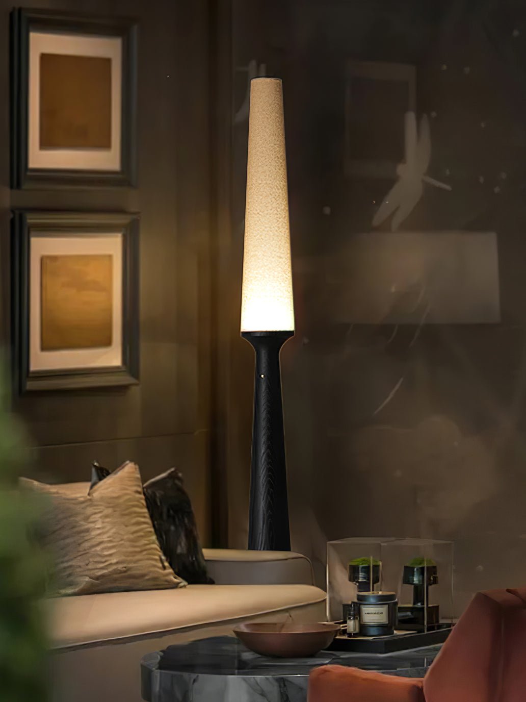 Vetheora Tapered Wood Floor Lamp