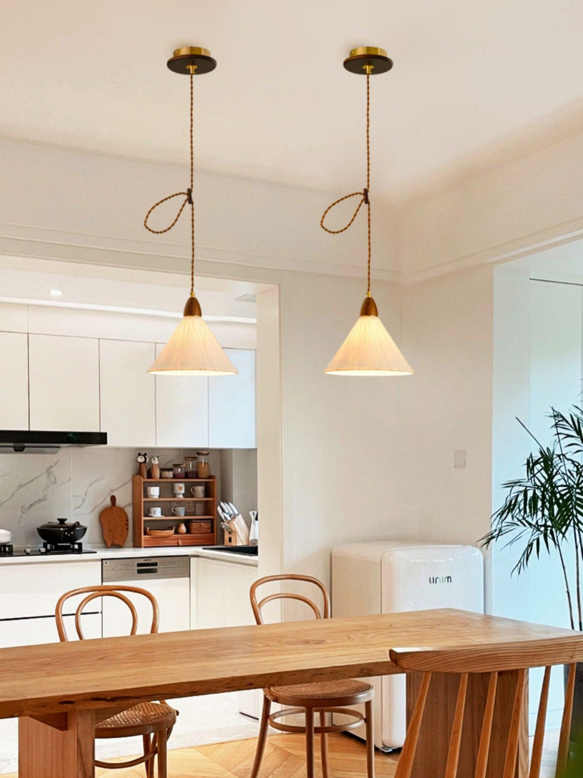 Locan Paper & Wood Pendant Lamp