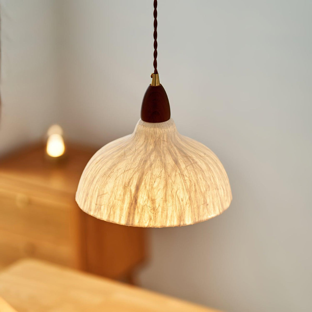 Locan Paper & Wood Pendant Lamp