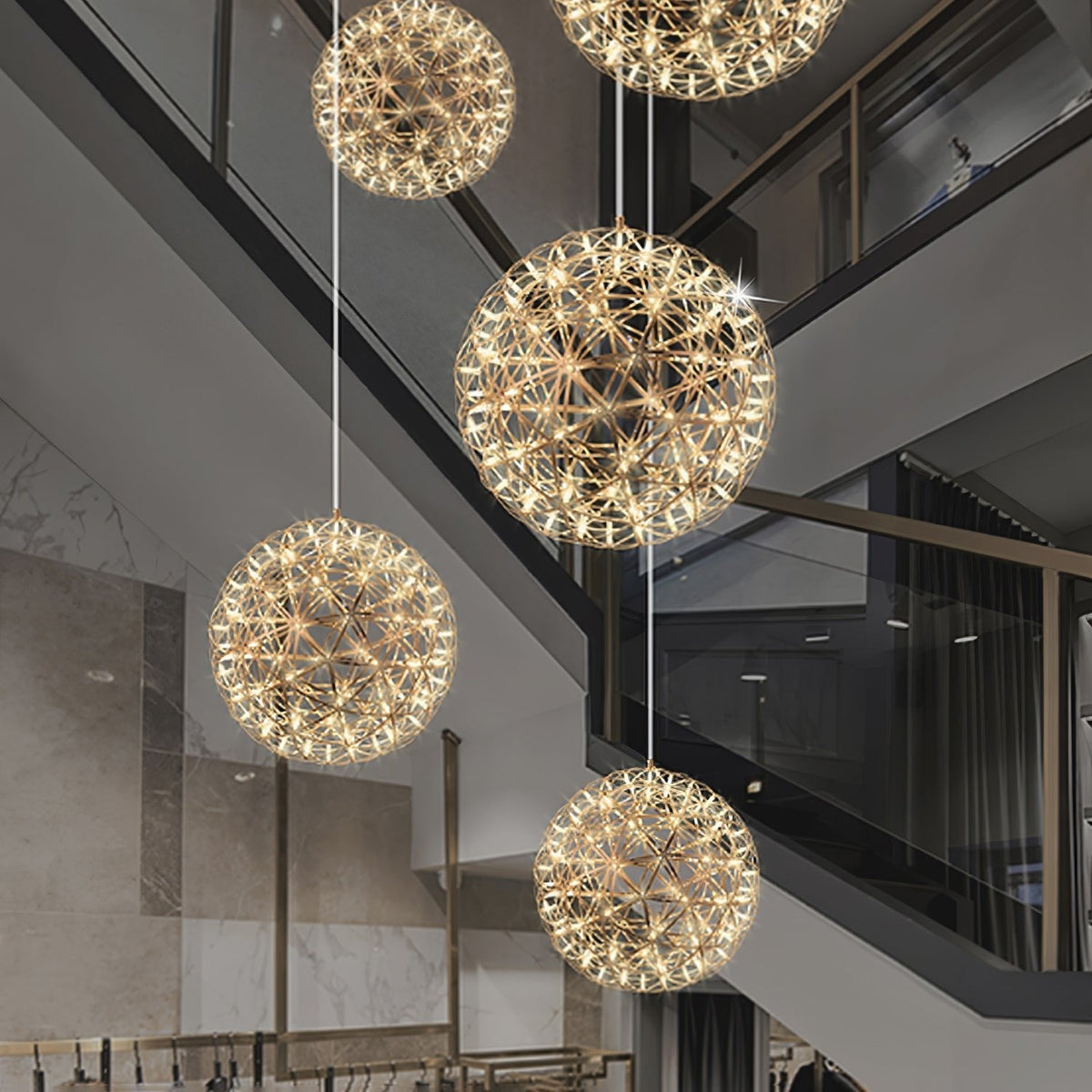 Sylvarin Gold Spark Ball Pendant Light