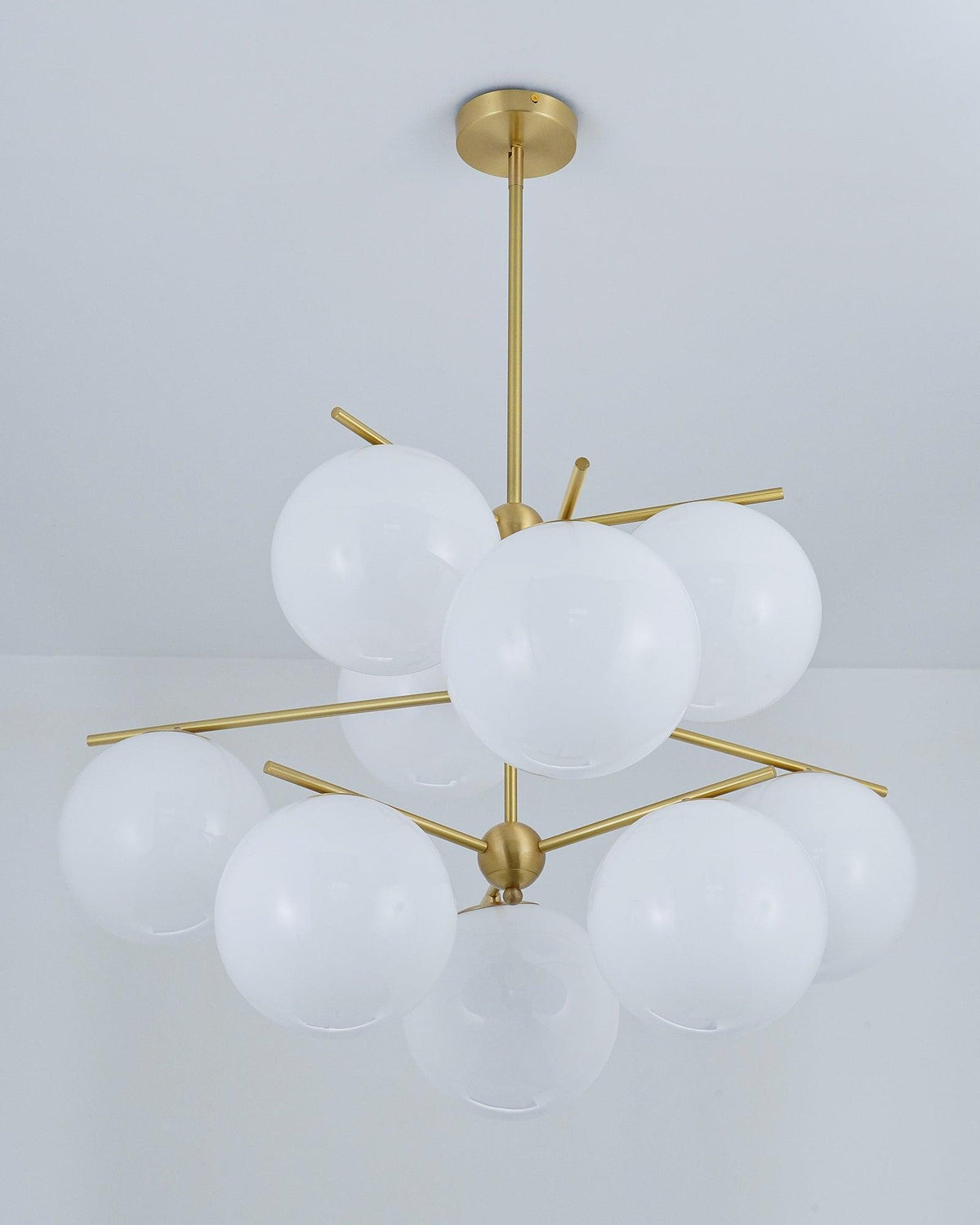 Leander Chandelier Sphere & Stem Modern Gold LED