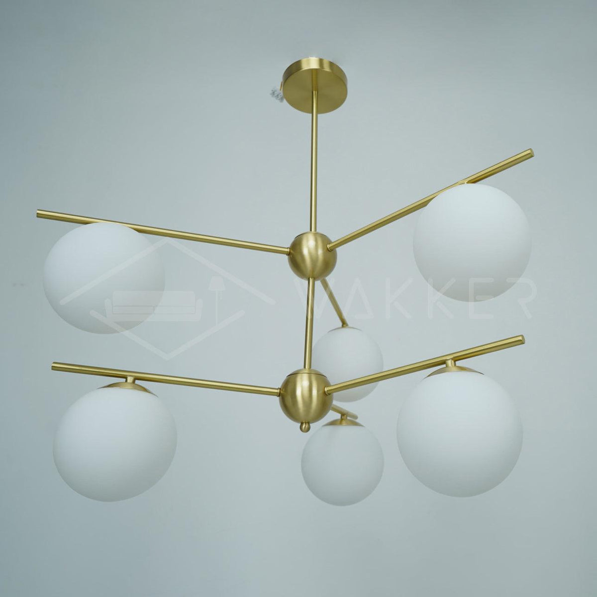 Leander Chandelier Sphere & Stem Modern Gold LED