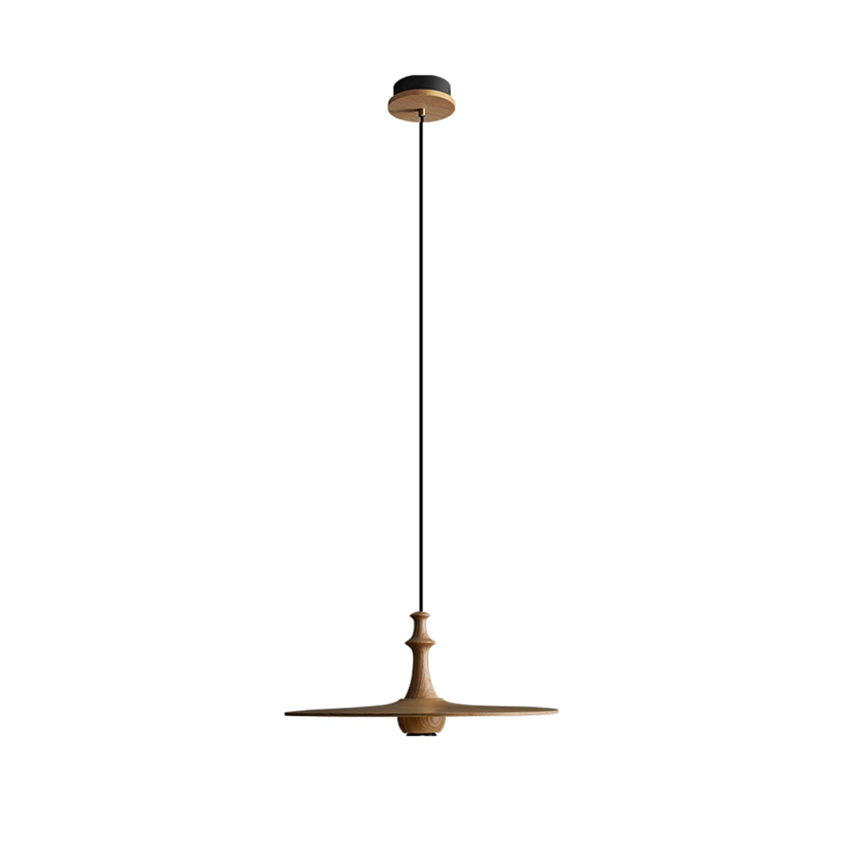 Syrinyra Sculptural Wood Disc Pendant Light
