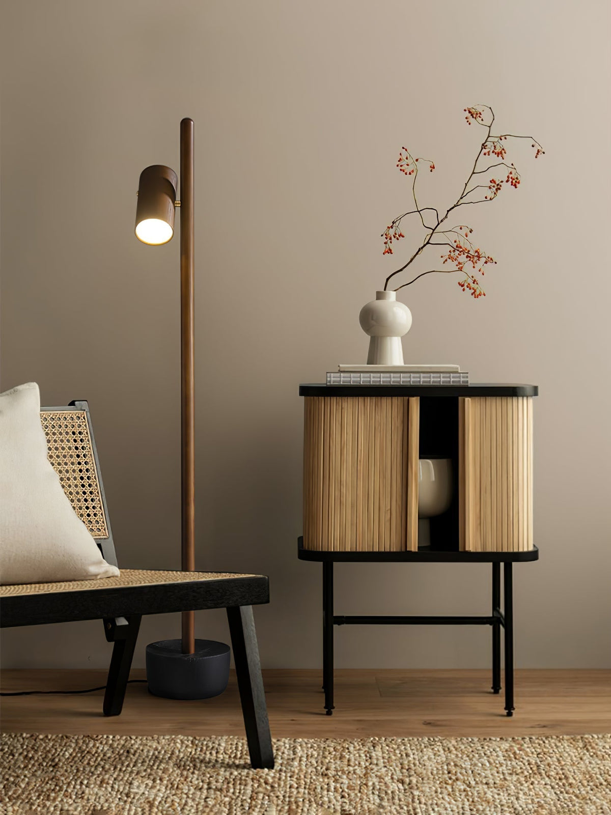 Rinisina Floor Lamp Spotlight Wood