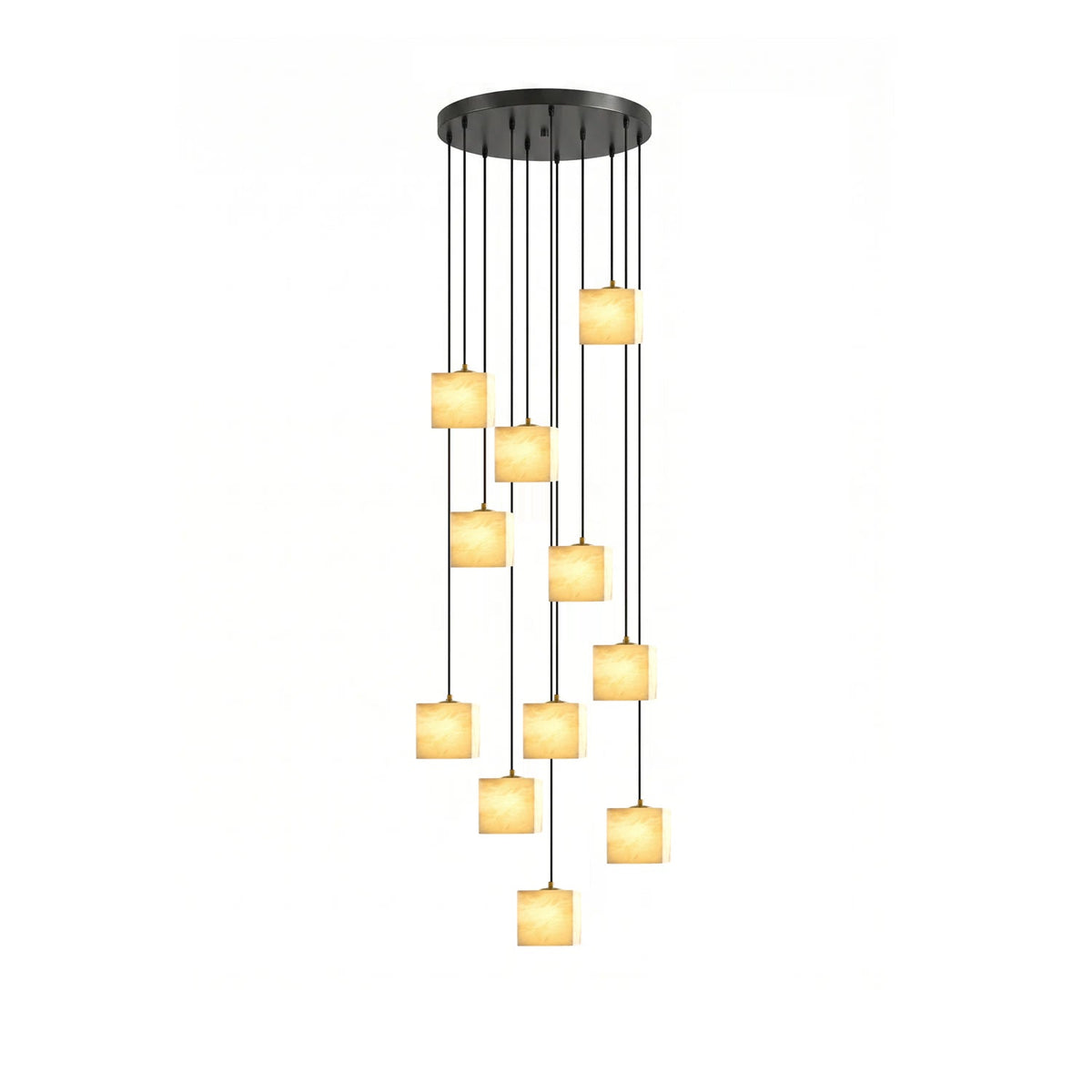 Avenanian Square Alabaster Staircase Chandelier