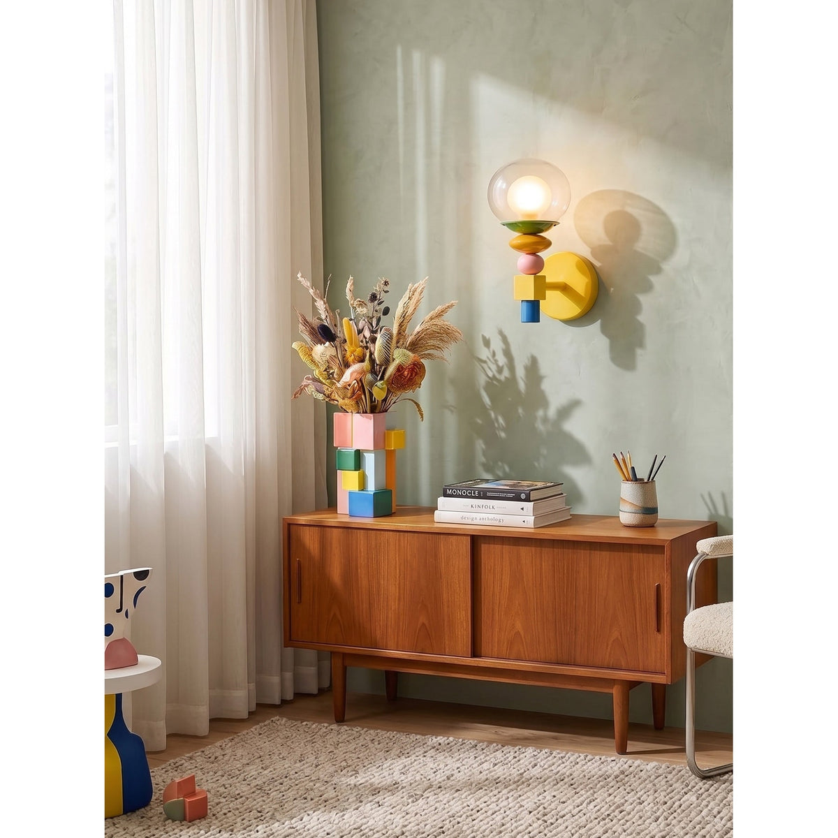Langford Stacked Glass Wall Lamp