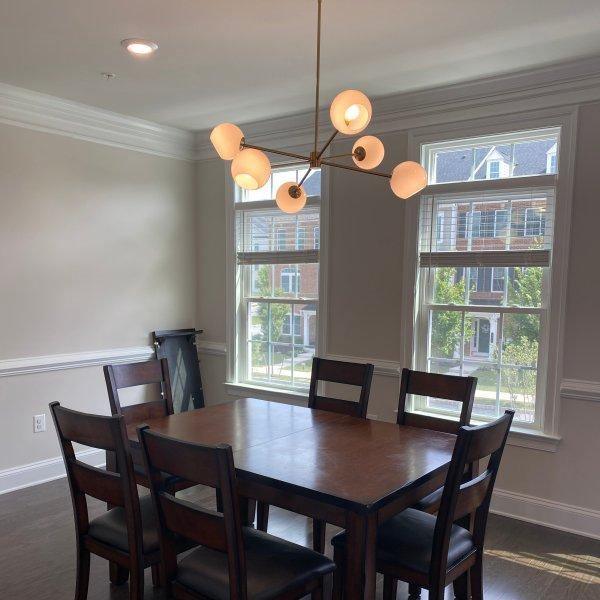 Aristin Chandelier Staggered Glass 6-Light