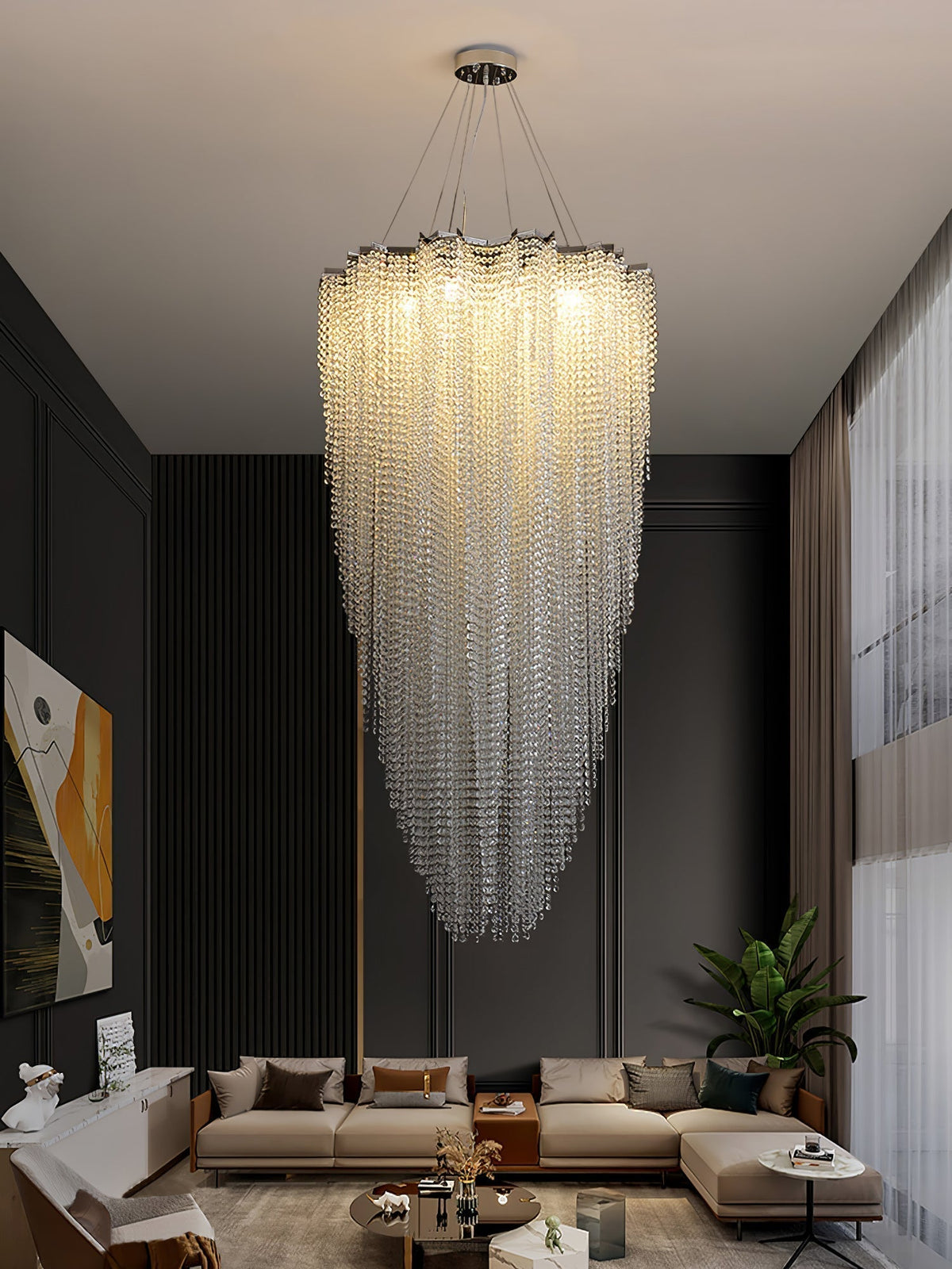 Zashayra Crystal Column Chandelier