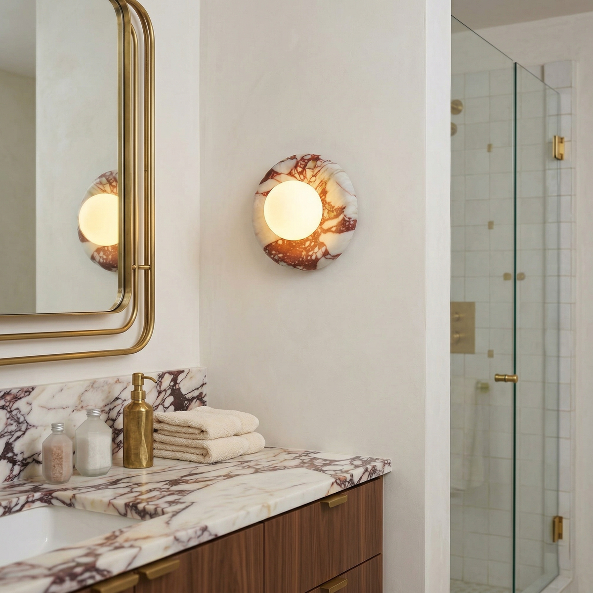 Dojan Red Marble Indoor Wall Light