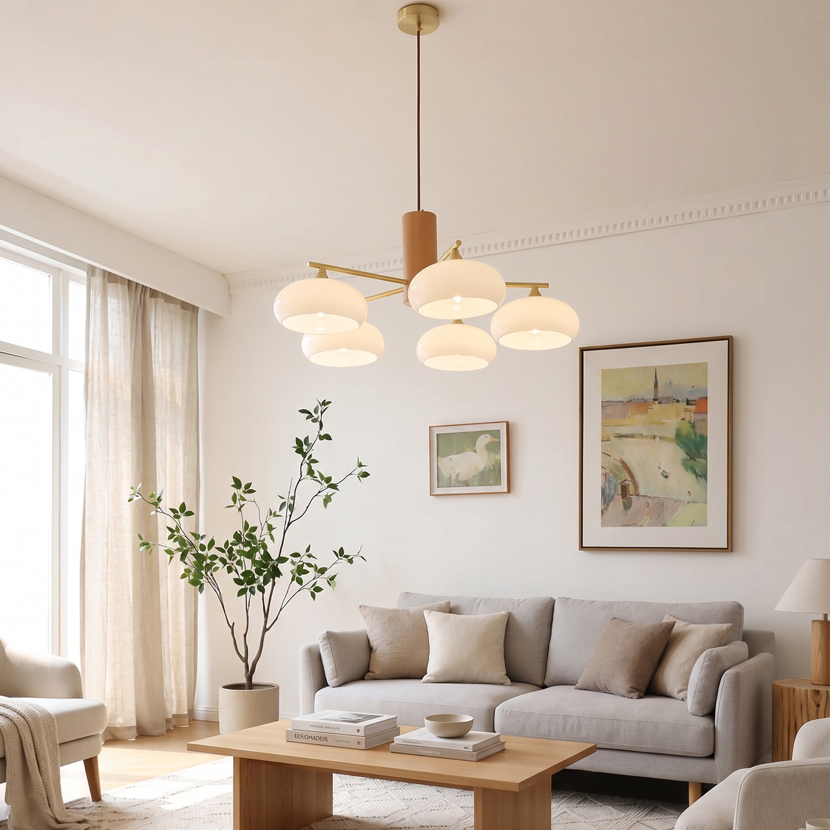 Yado Elliptical Persimmon Chandelier