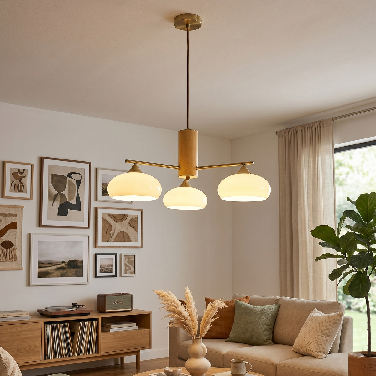 Bion Elliptical Persimmon Chandelier