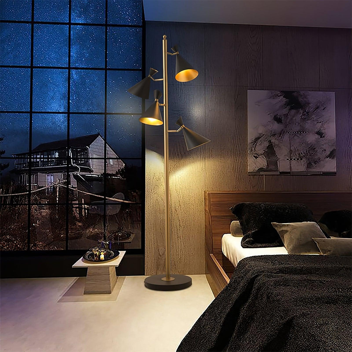 Solineria Gold & Black Marble Floor Lamp