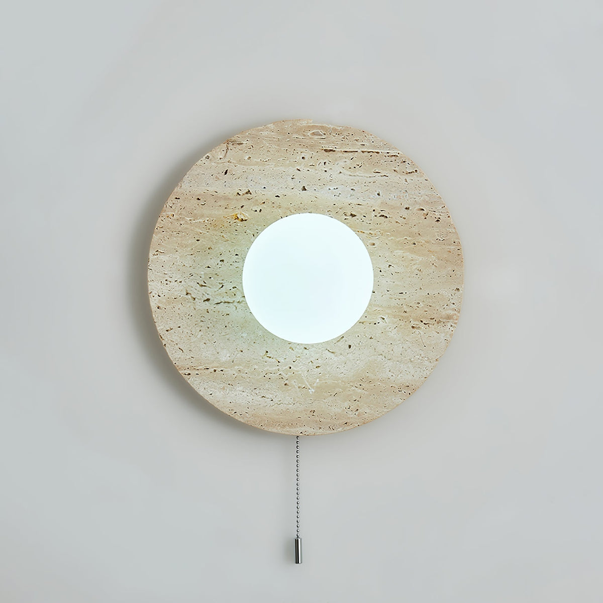 Tavik Bowl-Frame Travertine Wall Light