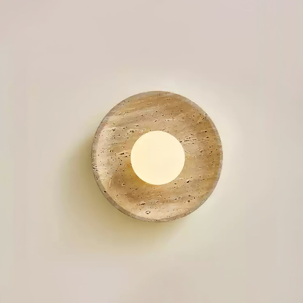 Hylso Ring Shade Travertine Wall Light