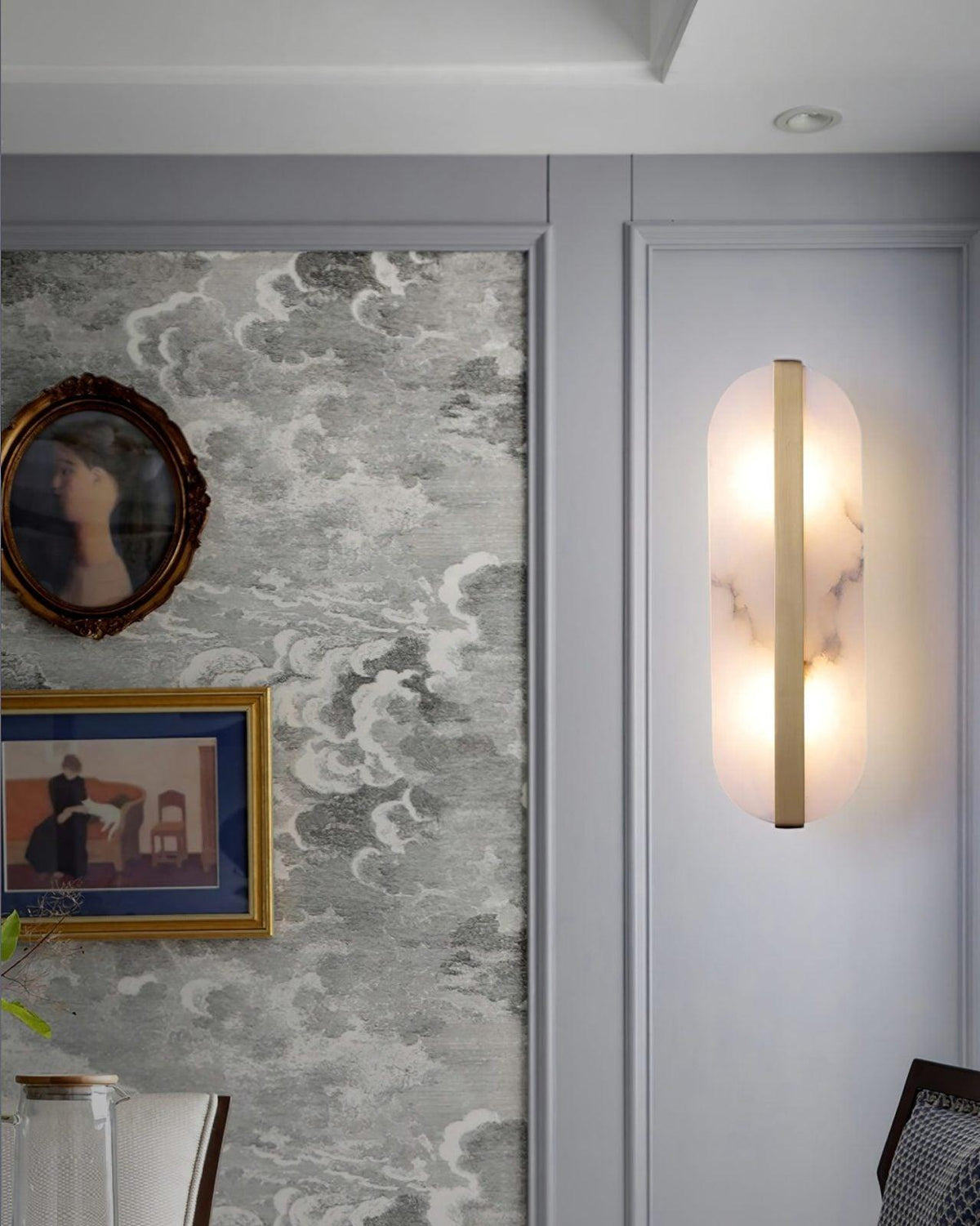 Hekel Long Ellipse Alabaster Indoor Wall Light