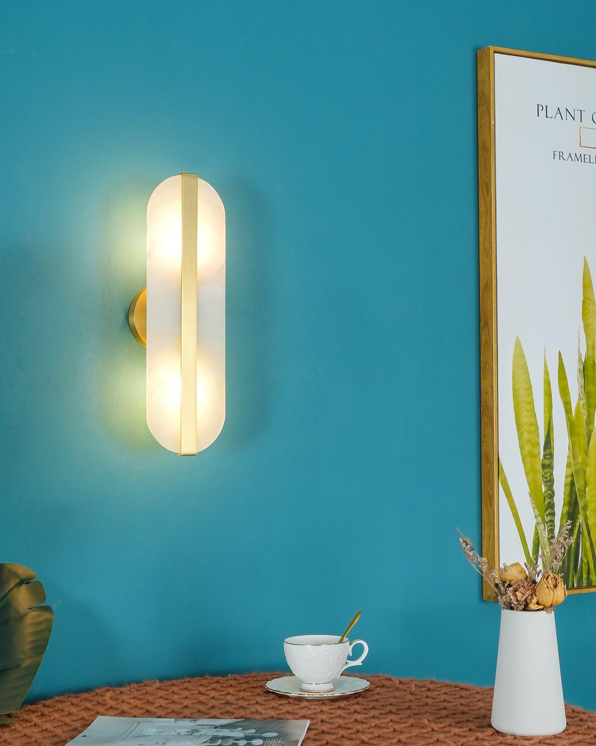 Hekel Long Ellipse Alabaster Indoor Wall Light