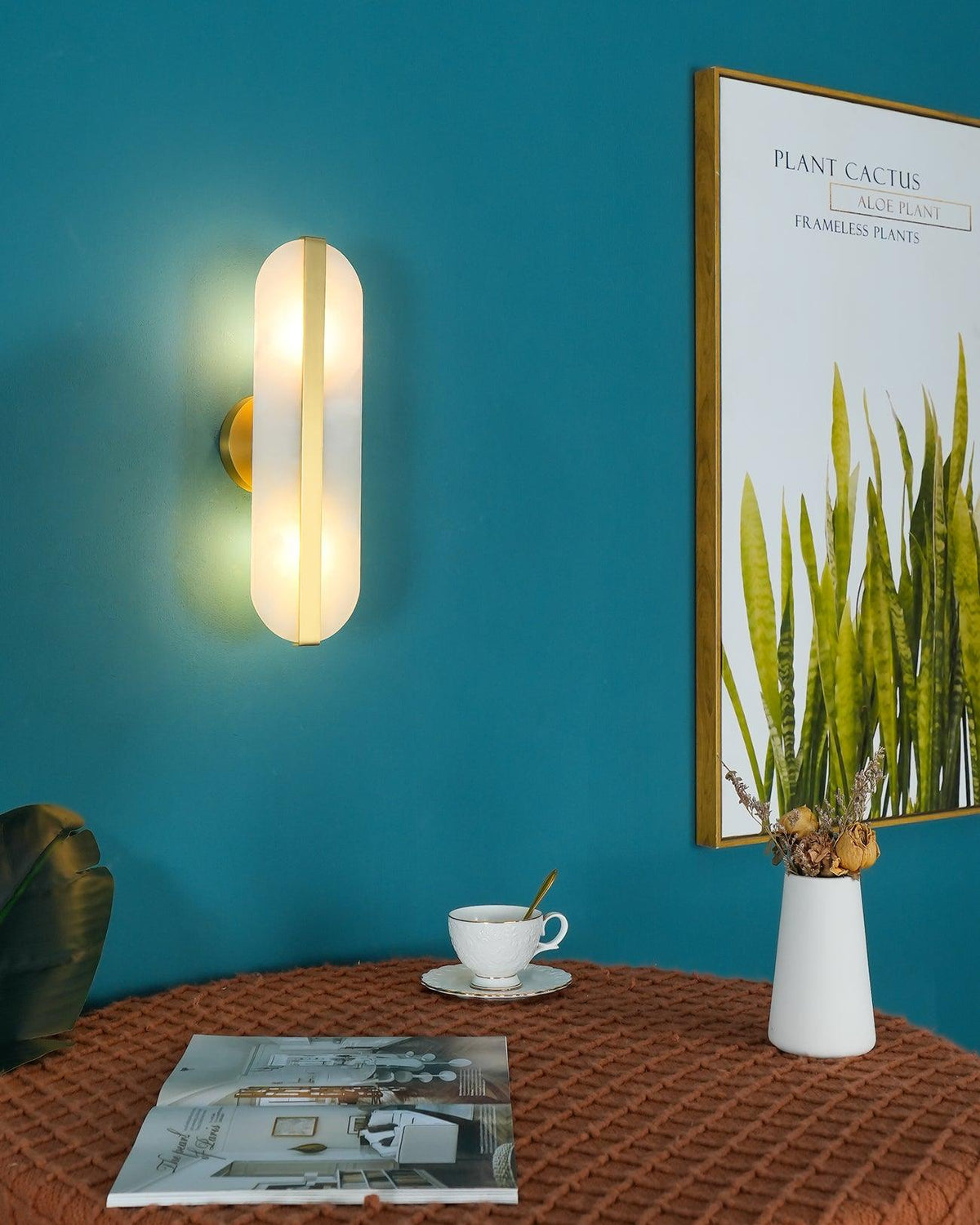 Hekel Long Ellipse Alabaster Indoor Wall Light