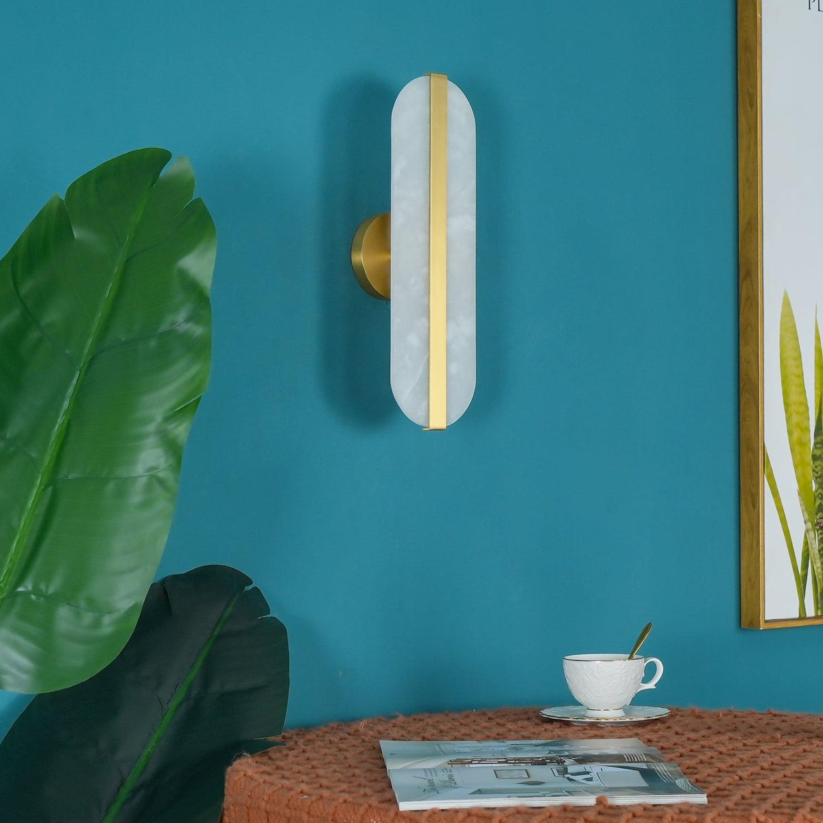 Hekel Long Ellipse Alabaster Indoor Wall Light