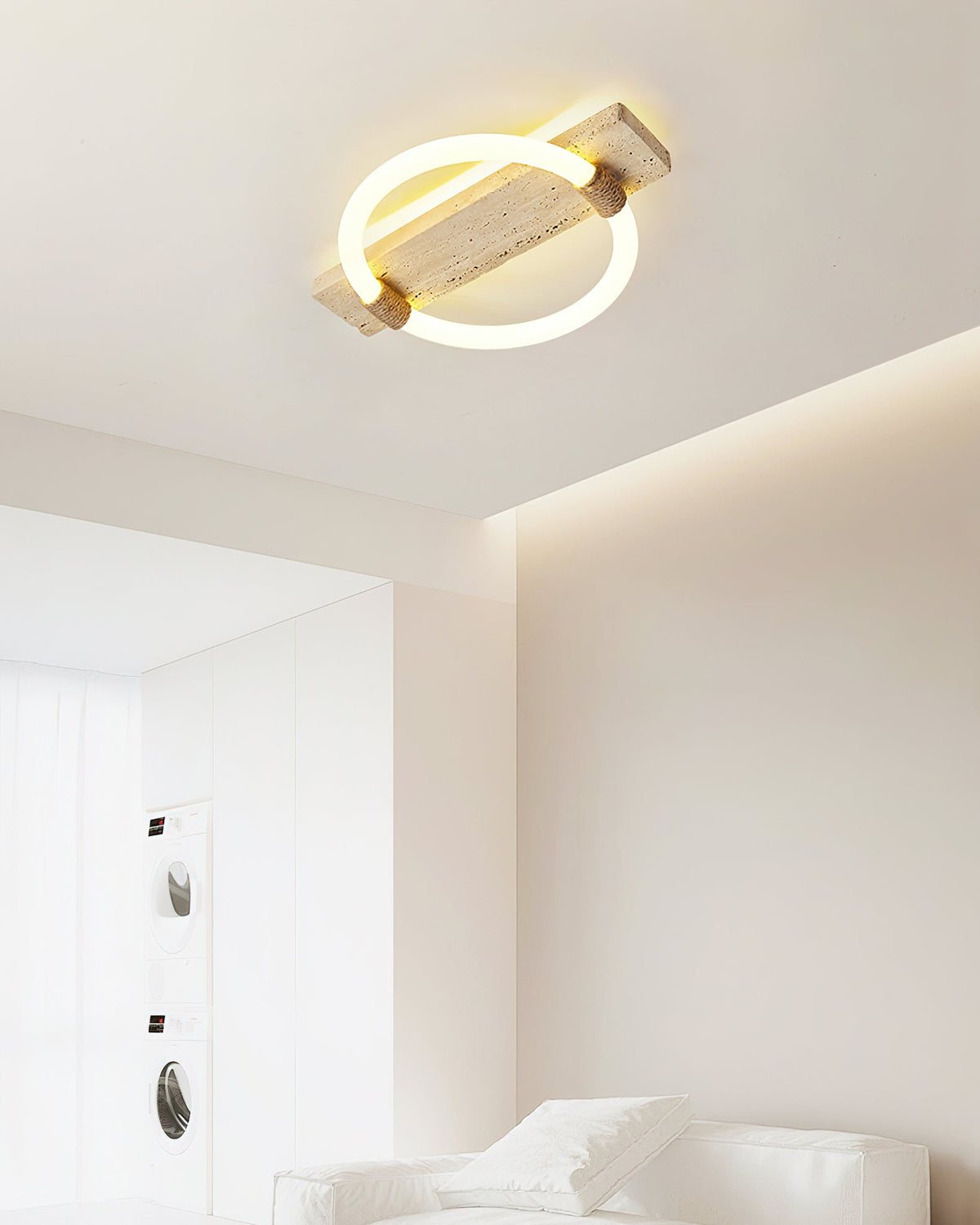 Elmaryra Ringed Travertine Wall Light / Ceiling Light