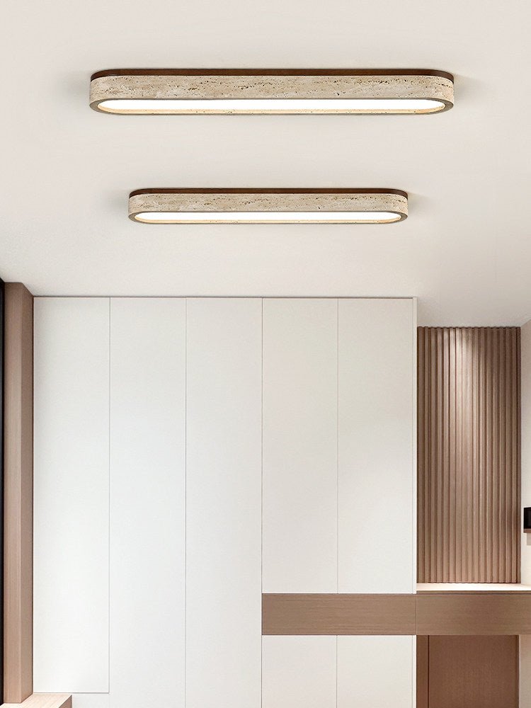 Kirbe Yellow Travertine Linear Ceiling Light