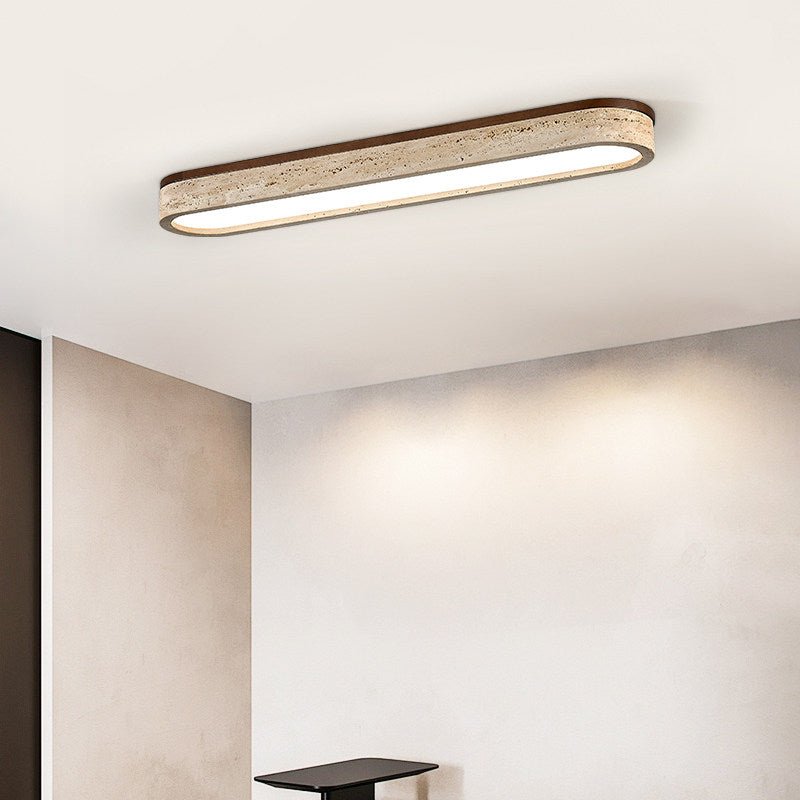 Kirbe Yellow Travertine Linear Ceiling Light