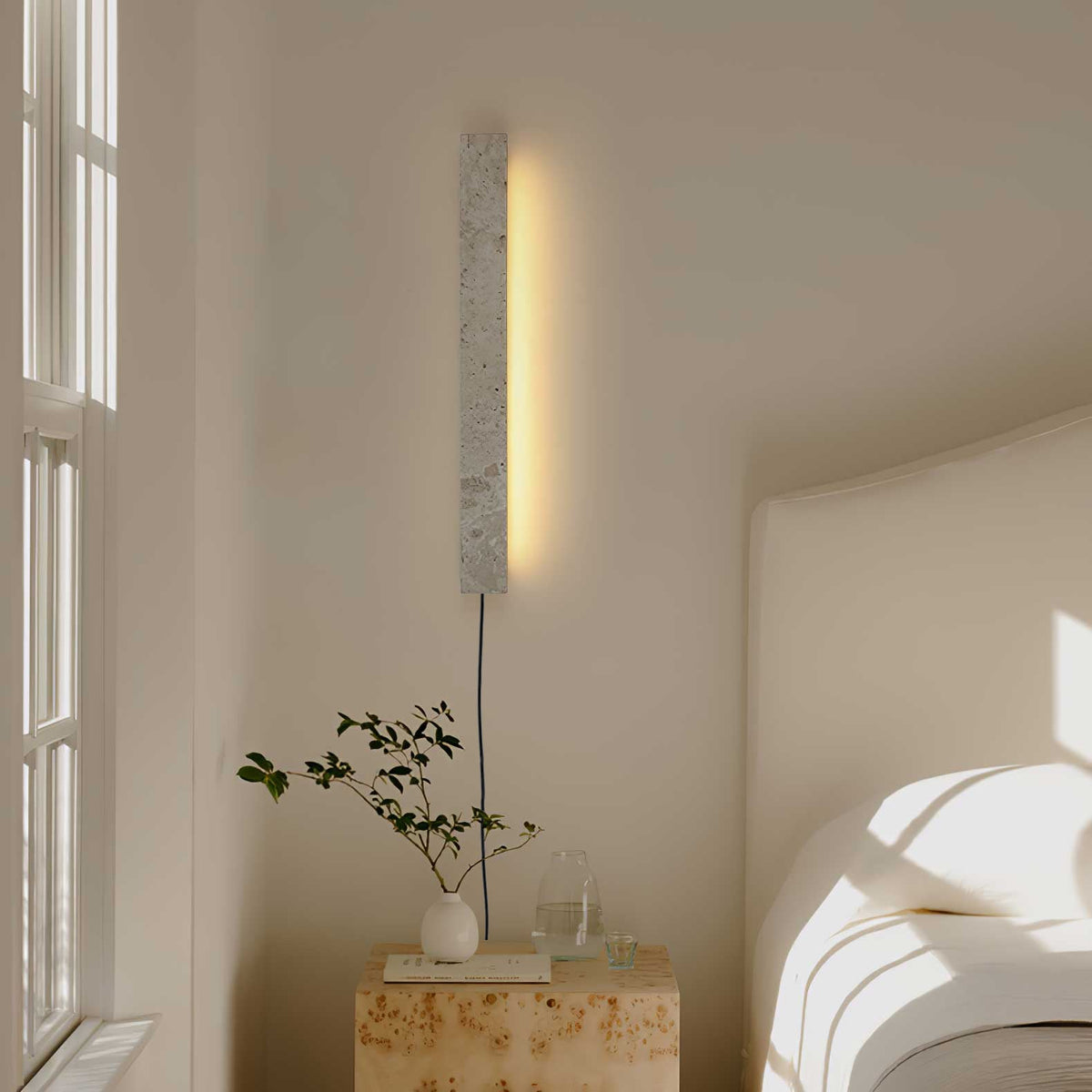 Parker Minimalist Travertine Wall Light