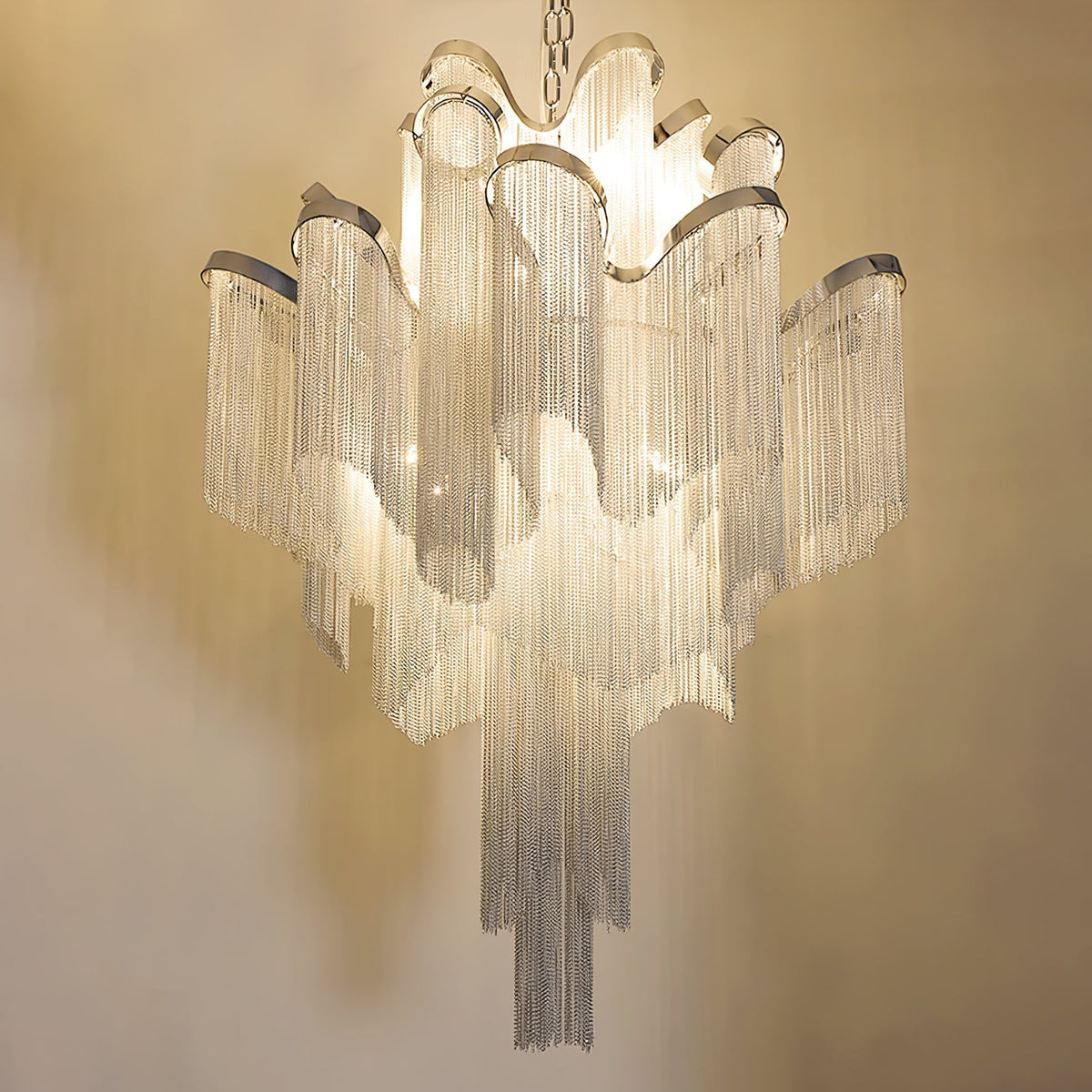 Lustra Pendant Lamp Stream Chain Nickel