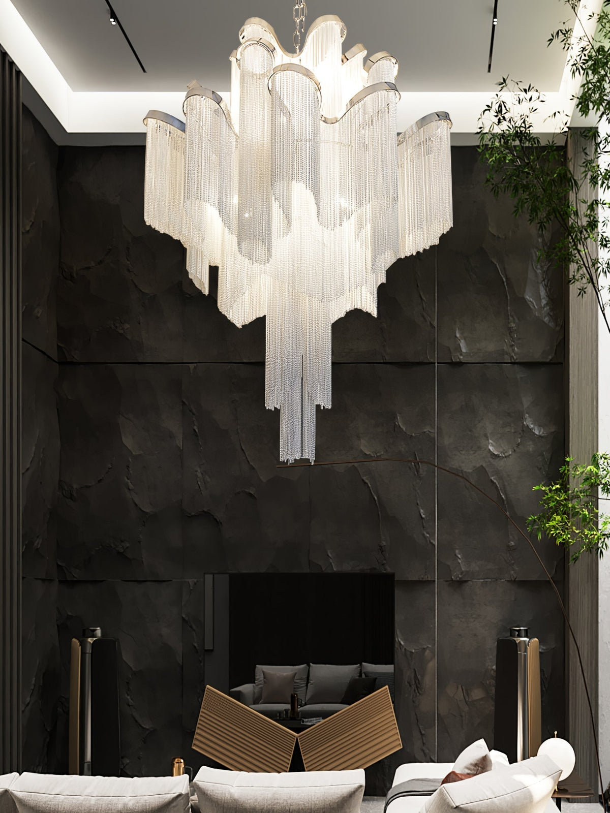 Lustra Pendant Lamp Stream Chain Nickel
