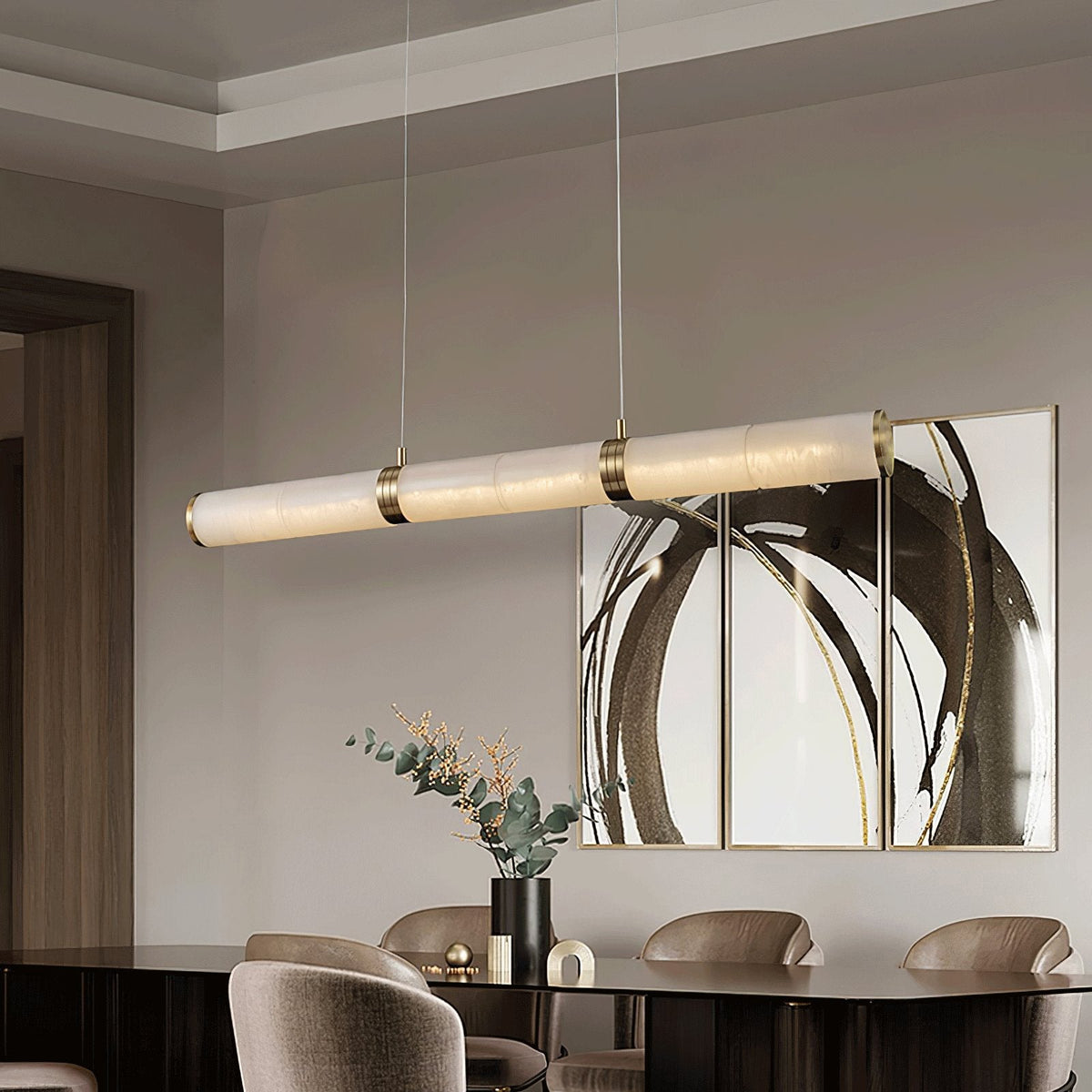 Stream Modern Minimalist Alabaster Pendant Light
