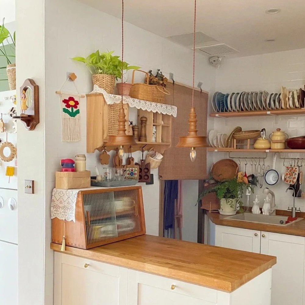 Tessira Wood Industrial Pendant Lamp