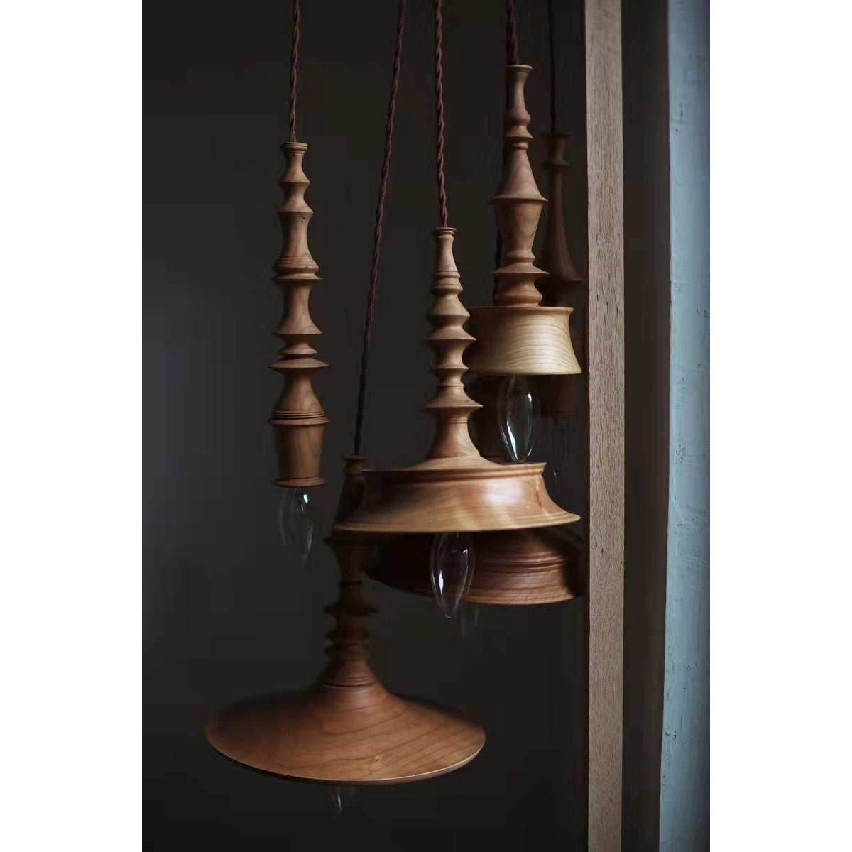 Tessira Wood Industrial Pendant Lamp