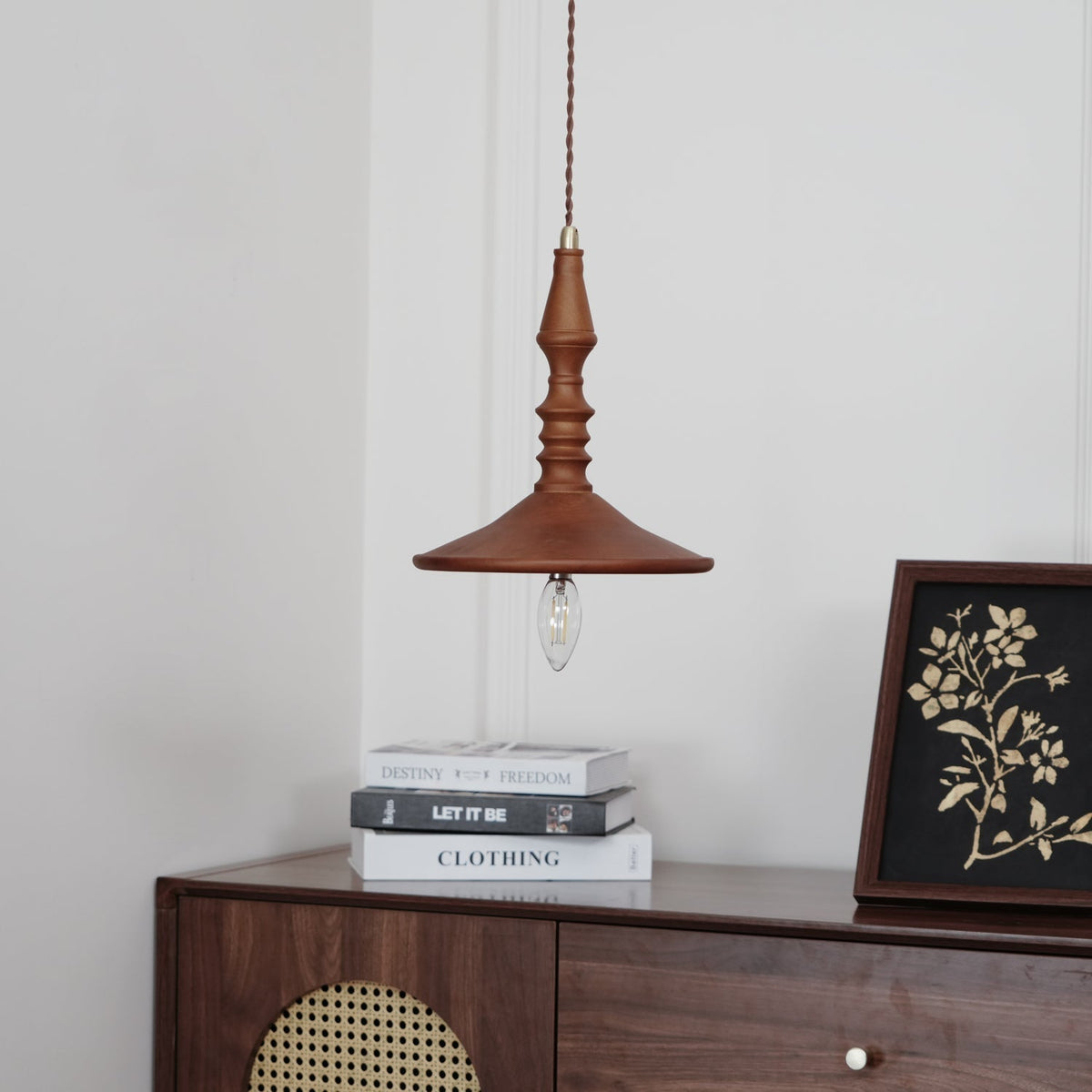 Tessira Wood Industrial Pendant Lamp