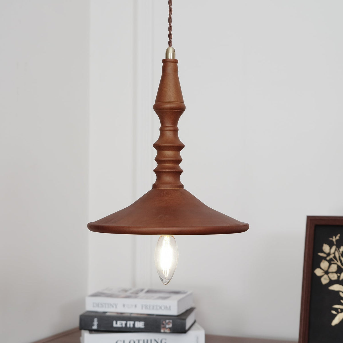Tessira Wood Industrial Pendant Lamp